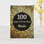 Bonne carte de Parties scintillant 100e anniversai (Fleur jaune)