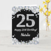 Bonne carte de Parties scintillant 25e anniversair (Fleur jaune)