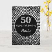 Bonne carte de Parties scintillant 50e anniversair (Fleur jaune)