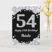 Bonne carte de Parties scintillant 54e anniversair (Fleur jaune)