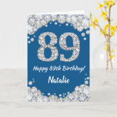 Bonne carte de Parties scintillant 89e anniversair (Fleur jaune)