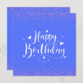 Bonne carte de Parties scintillant d'anniversaire (Devant / Derrière)