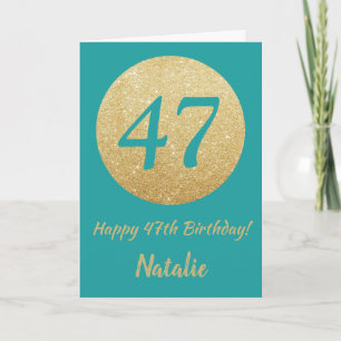 Bonne carte de Parties scintillant Turquoise et or