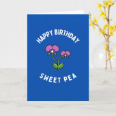 Bonne carte de pois doux pour l'anniversaire (Fleur jaune)