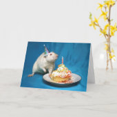 Bonne carte de rat d'anniversaire (Fleur jaune)