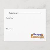 Bonne carte de recettes Citrouilles Halloween (Dos)