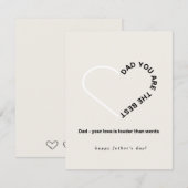 Bonne carte de remerciements de fête des pères (Devant / Derrière)