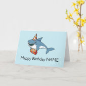 Bonne carte de requin anniversaire Modèle personna (Fleur jaune)