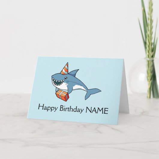 Bonne carte de requin anniversaire Modèle personna (Devant)
