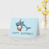 Bonne carte de requin d'anniversaire (Fleur jaune)