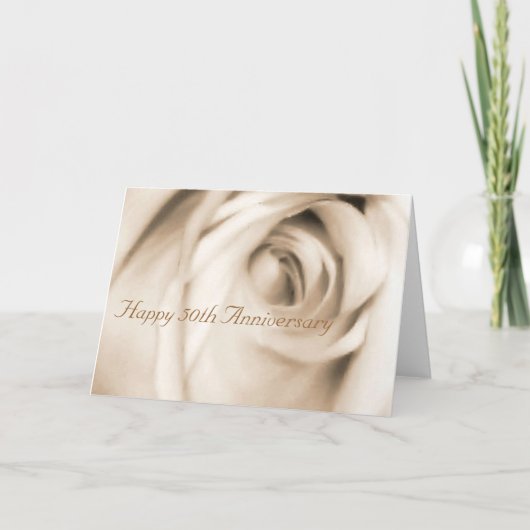 Bonne carte de rose du 50e anniversaire (Devant)