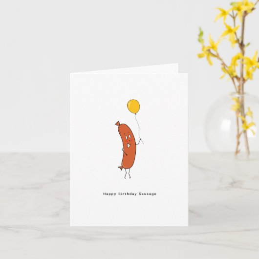 Bonne carte de saucisson d'anniversaire (Fleur jaune)
