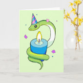 Bonne carte de serpent d'anniversaire (Fleur jaune)