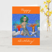 Bonne carte de sirène d'anniversaire (Fleur jaune)