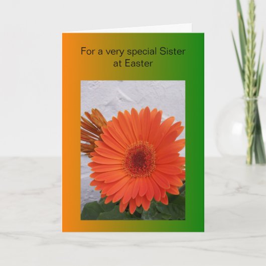 Bonne Carte de Soeur de Pâques - Gerbera (Devant)
