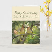 Bonne carte de soeur et de beau-frère pour l'anniv (Fleur jaune)