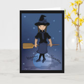 Bonne carte de sorcière Halloween (Fleur jaune)
