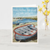 Bonne carte de souhaits de retraite, bateau (Fleur jaune)