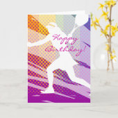 Bonne carte de tennis d'anniversaire pour les femm (Fleur jaune)