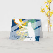 Bonne carte de tennis d'anniversaire pour les homm (Fleur jaune)