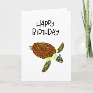 Bonne carte de tortue d'anniversaire