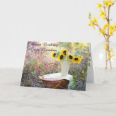 Bonne carte de tournesol grand grand-mère annivers (Fleur jaune)