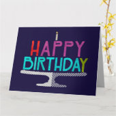 Bonne carte de typographie de gâteau d'anniversair (Fleur jaune)