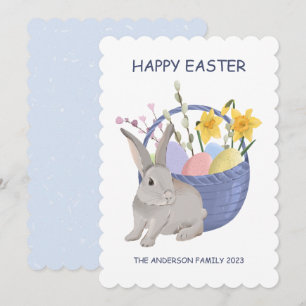 Bonne carte de vacances à rabbit de Pâques