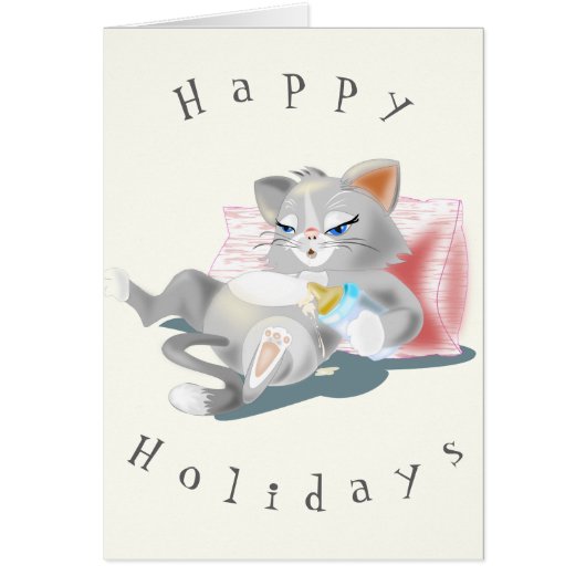 Bonne carte de vacances amusant bébé chat (Devant)