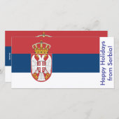 Bonne carte de vacances avec le drapeau de la Serb (Devant / Derrière)