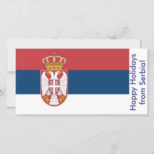 Bonne carte de vacances avec le drapeau de la Serb (Devant)