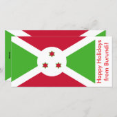 Bonne carte de vacances avec le drapeau du Burundi (Devant / Derrière)