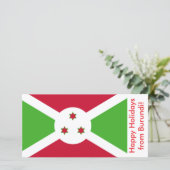Bonne carte de vacances avec le drapeau du Burundi (Debout devant)