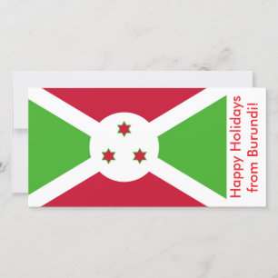 Bonne carte de vacances avec le drapeau du Burundi
