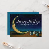 Bonne carte de vacances Ciel de nuit avec Crescent (Devant/Arrière en situation)