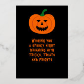 Bonne carte de vacances Citrouille Halloween Foil (Verso)