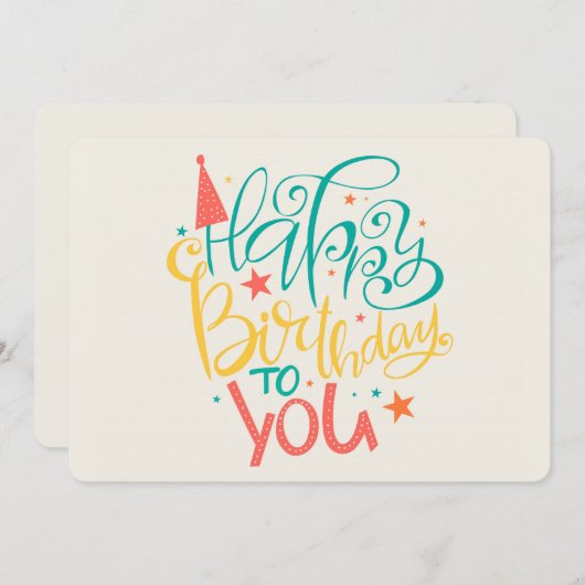  Bonne carte de vacances d'anniversaire (Devant / Derrière)