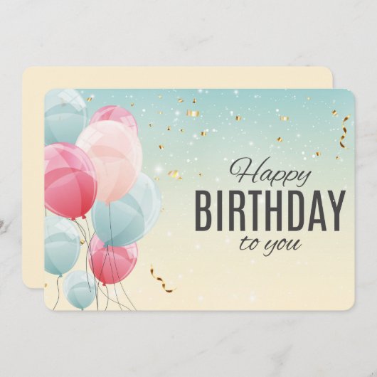 Bonne carte de vacances d'anniversaire (Devant / Derrière)