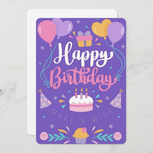 Bonne carte de vacances d'anniversaire (Devant / Derrière)