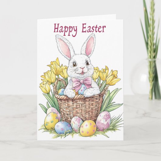 Bonne Carte de vacances de lapin de Pâques (Devant)