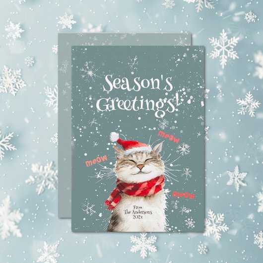 Bonne carte de vacances de Noël de la Meow Cat