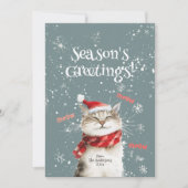 Bonne carte de vacances de Noël de la Meow Cat (Devant)
