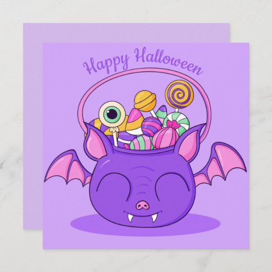 Bonne carte de vacances Halloween (Devant / Derrière)