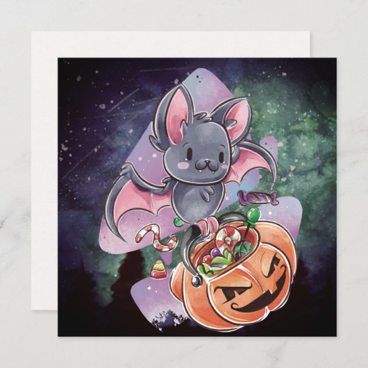 Bonne carte de vacances Halloween (Devant / Derrière)