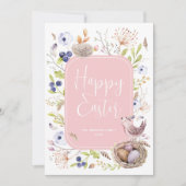 Bonne carte de vacances Pâques aquarelle plat (Devant)