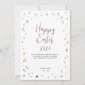 Bonne carte de vacances Pâques aquarelle plat (Devant)