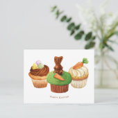 Bonne Carte de vacances Pâques Bunny Cupcakes (Debout devant)
