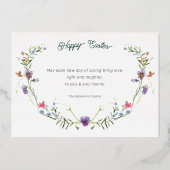 Bonne carte de vacances Pâques Fleur sauvage Gold (Verso)