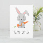 Bonne carte de vacances Pâques mignonne lapin caro (Debout devant)