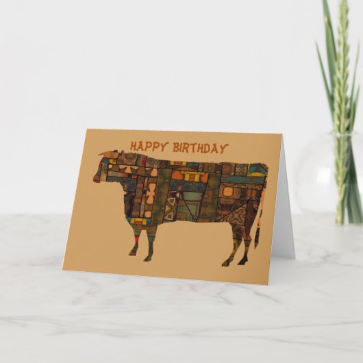Bonne carte de vache d'anniversaire (Devant)